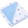 Duży otulacz dla niemowląt do fotelika nosidełka wózka dwustronny – gwiazdy szaro-niebieskie
