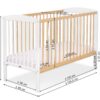 Drewniane łóżeczko dla niemowląt 120x60cm Leonardo biało-drewniane