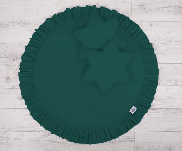 Mata do zabawy z falbanką – butelkowa zieleń