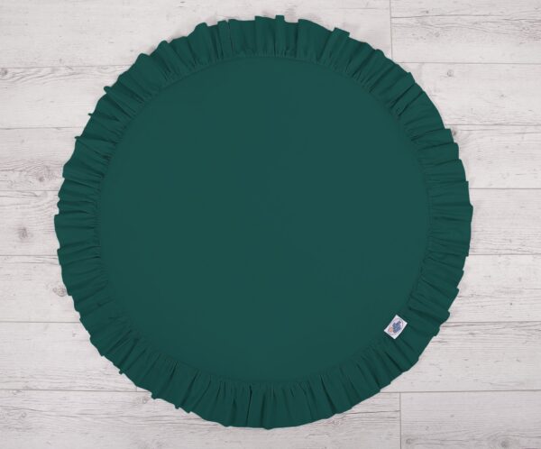 Mata do zabawy z falbanką – butelkowa zieleń