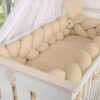 Ochraniacz warkocz pleciony do łóżeczka XXL – beżowy