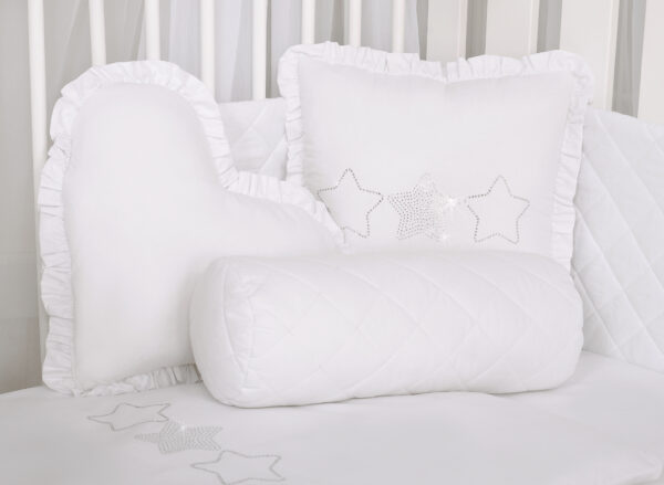 Dekoracyjna poduszka z aplikacją – biały