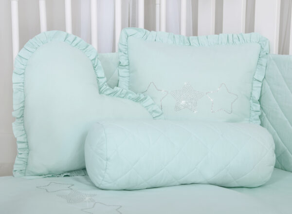 Dekoracyjna poduszka z aplikacją – miętowy