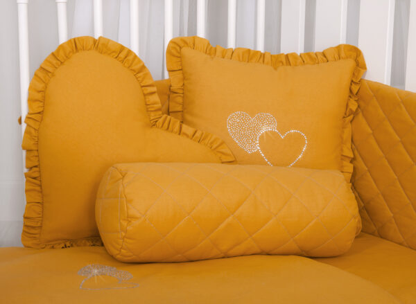 Dekoracyjna poduszka wałek – musztardowy
