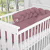 Ochraniacz warkocz pleciony do łóżeczka – róż retro