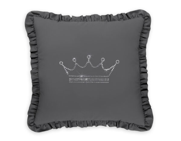 Dekoracyjna poduszka z aplikacją – antracyt