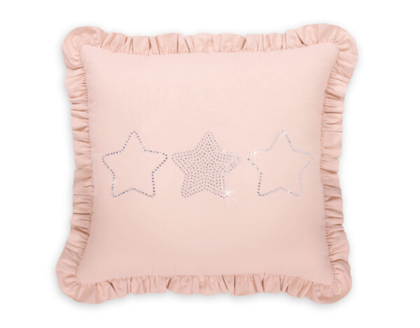 Dekoracyjna poduszka z aplikacją – pudrowy róż