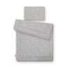 Komplet pościeli dla niemowląt z wypełnieniem 2-cz 75x100cm NEWBORN – mini gwiazdki białe na szarym