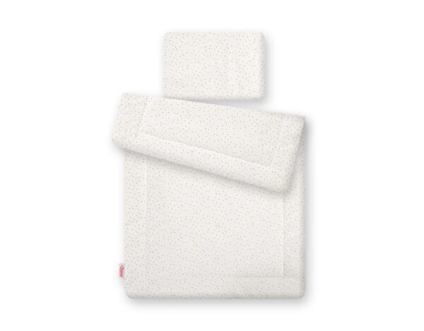 Komplet pościeli dla niemowląt z wypełnieniem 2-cz 75x100cm NEWBORN – mini gwiazdki złote