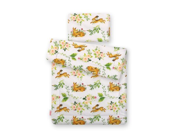 Komplet pościeli dla niemowląt z wypełnieniem 2-cz 75x100cm NEWBORN – w lesie