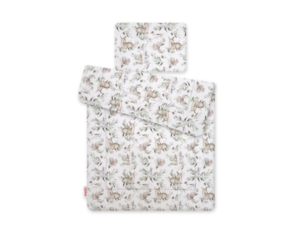 Komplet pościeli dla niemowląt z wypełnieniem 2-cz 75x100cm NEWBORN – woodland olive