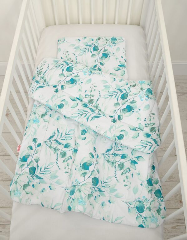 Komplet pościeli dla niemowląt z wypełnieniem 2-cz 75x100cm NEWBORN – eucaliptus mint