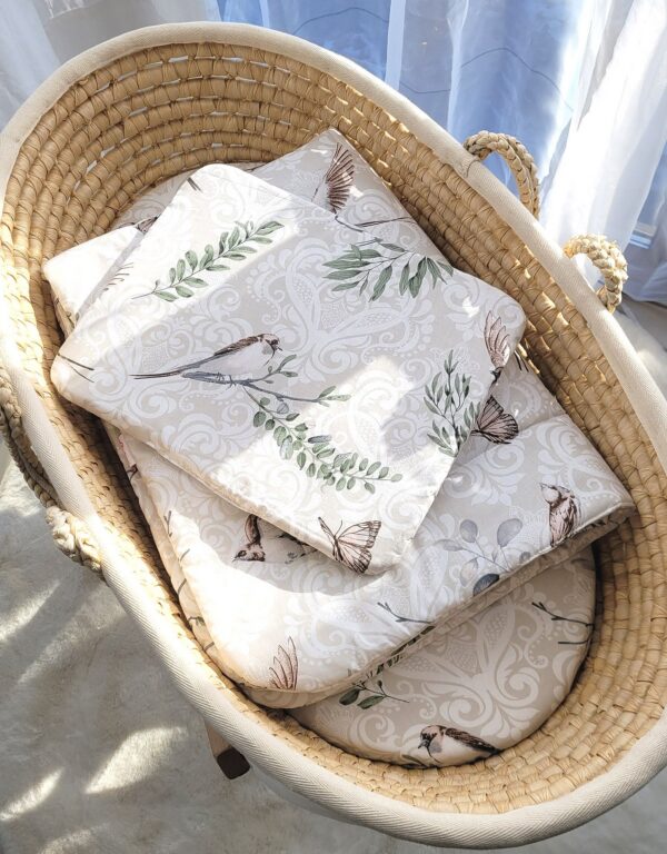 Komplet pościeli dla niemowląt z wypełnieniem 2-cz 75x100cm NEWBORN – brown birds