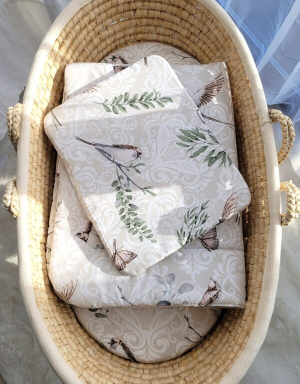 Komplet pościeli dla niemowląt z wypełnieniem 2-cz 75x100cm NEWBORN – brown birds