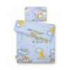Komplet pościeli dla niemowląt z wypełnieniem 2-cz 75x100cm NEWBORN – misie na drabinkach niebieskie