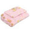 Komplet pościeli dla niemowląt z wypełnieniem 2-cz 75x100cm NEWBORN – Misie na drabinkach różowe