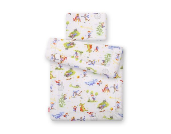 Komplet pościeli dla niemowląt z wypełnieniem 2-cz 75x100cm NEWBORN – rycerz i smok