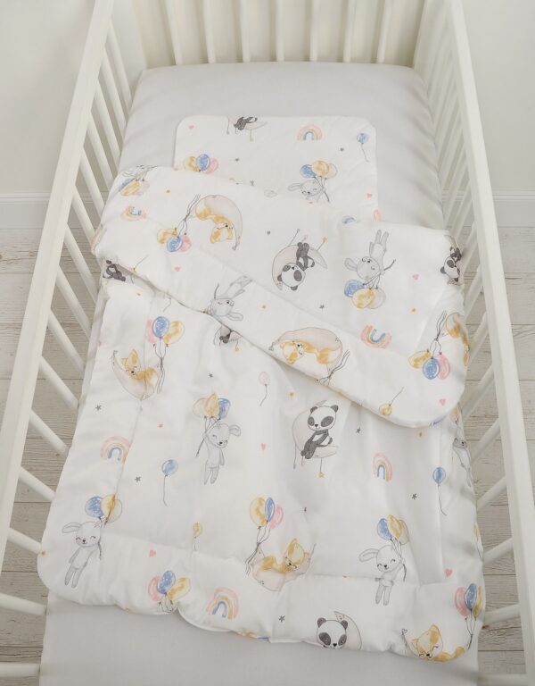 Komplet pościeli dla dzieci z wypełnieniem 135×100 cm – baloniki