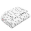 Komplet pościeli dla niemowląt z wypełnieniem 2-cz 75x100cm NEWBORN – chmurki szare